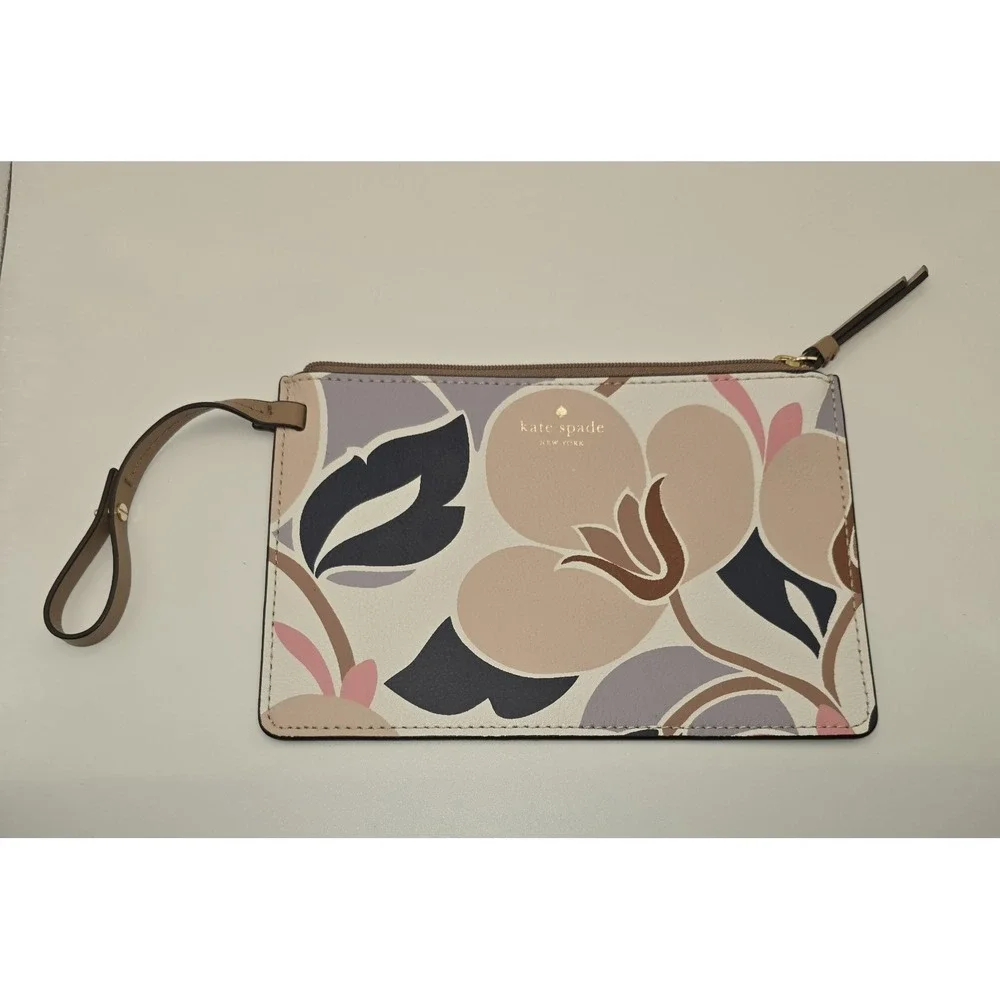 KATE‎ SPADE Cameron Breezy Floral Wristlet Pink Blue -352
